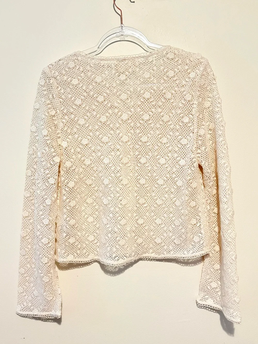 Sezane Nora guipure crochet lace button front shirt - Picture 6 of 8